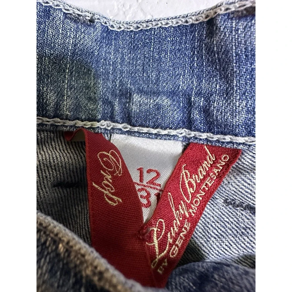 Lucky Brand Blue Jeans 12/31 Mid Rise Gene Montesano Classic Rider Sugar Crop - Picture 3 of 12